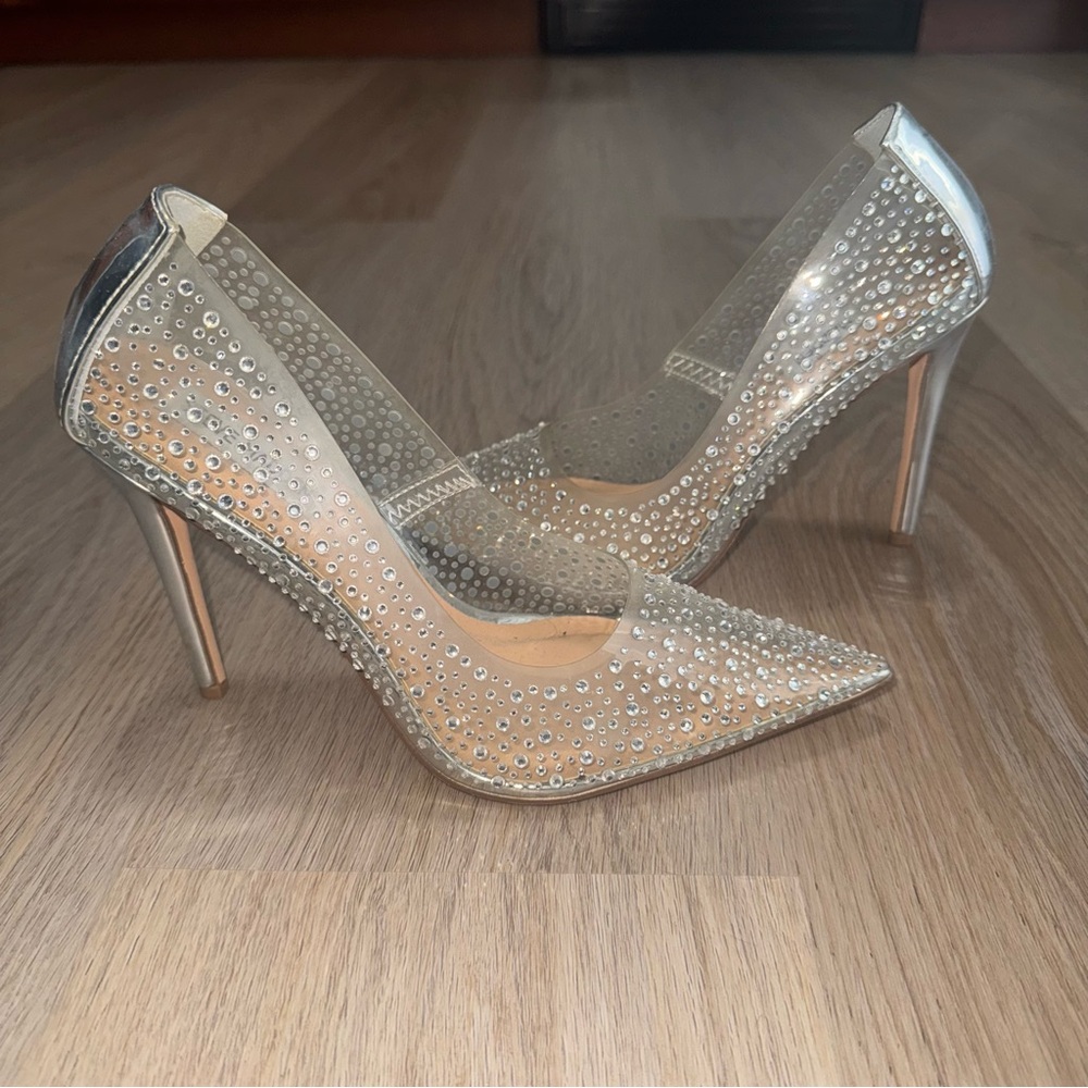 Steve Madden Clear & Silver Rhinestone Kaidel Pump - Size 8.5